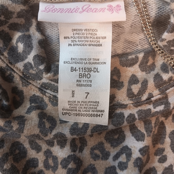Bonnie Jean animal print girls dress size 6x/7 with matching necklace - Picture 5 of 6
